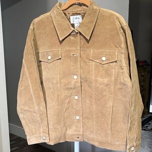 ✅Tan Suede Leather Jacket for Women